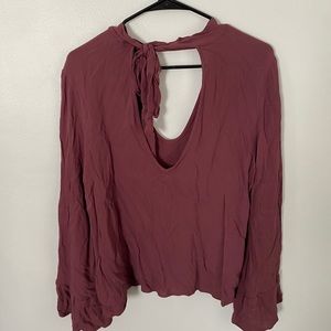 Maroon keyhole shirt